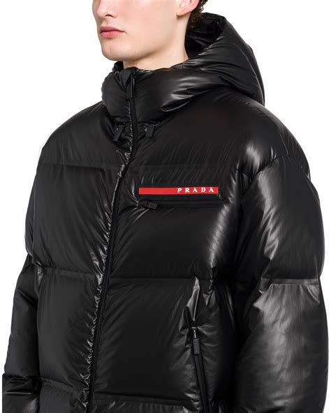 prada black jacket|prada nylon puffer jacket.